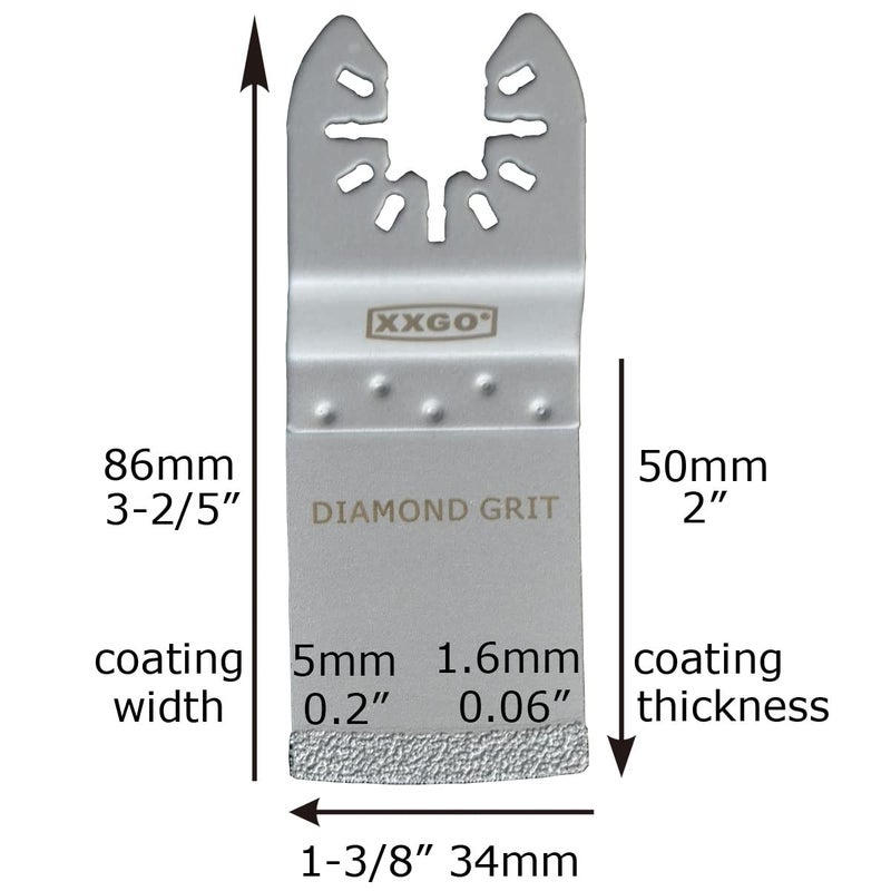 XXGO 4 Pcs Diamond Oscillating Multi Tool Blades for Removing Grit Grout XG4202S - Image 2